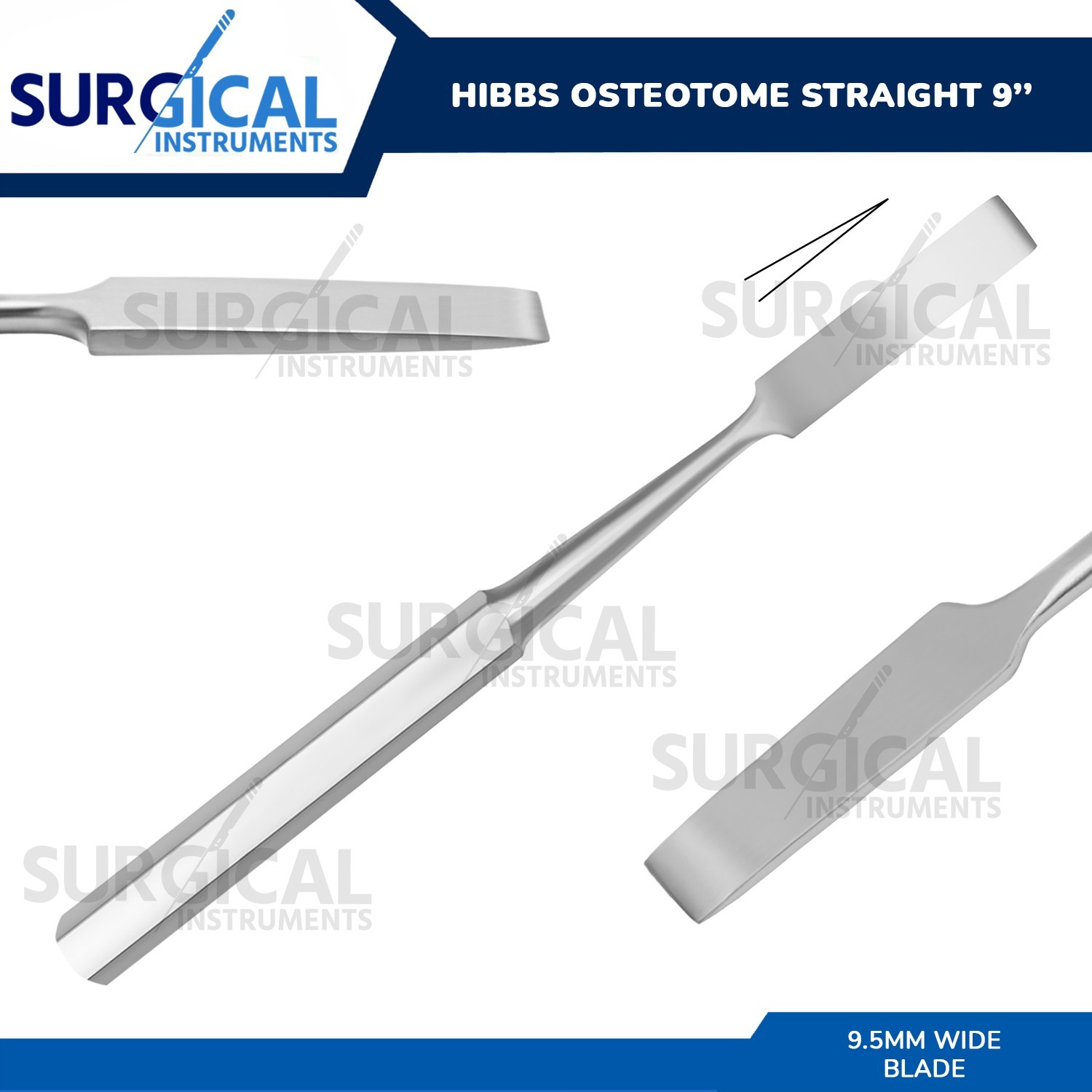HIBBS Osteotome 9" with 3/8" (0.95cm) Straight Orthopedic Instruments German Gr