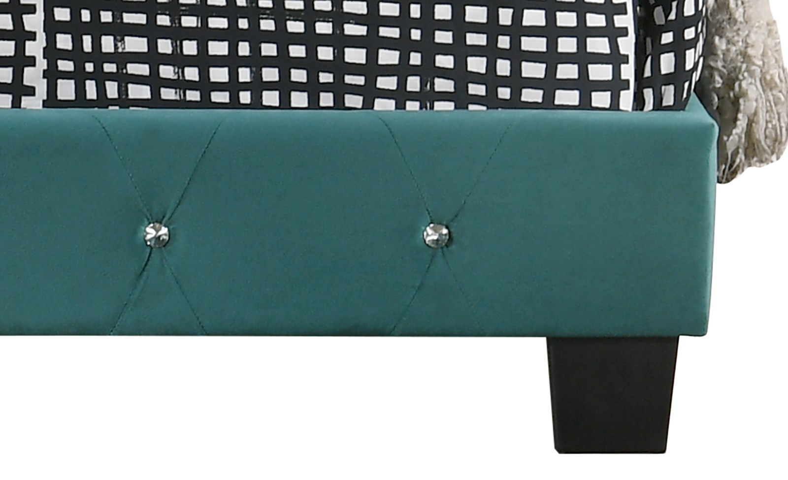 Teal 2 Drawer Nightstand, 48Hx58WxD Modern Bedside Table with Quick Assembly