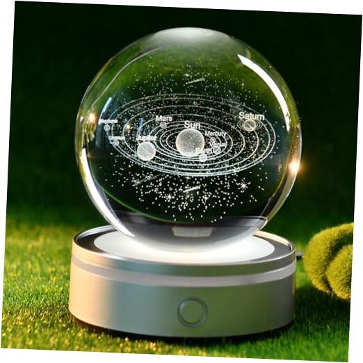 3D Solar System Crystal Ball Universe Glass 12 Lighting Modes-3D Solar System