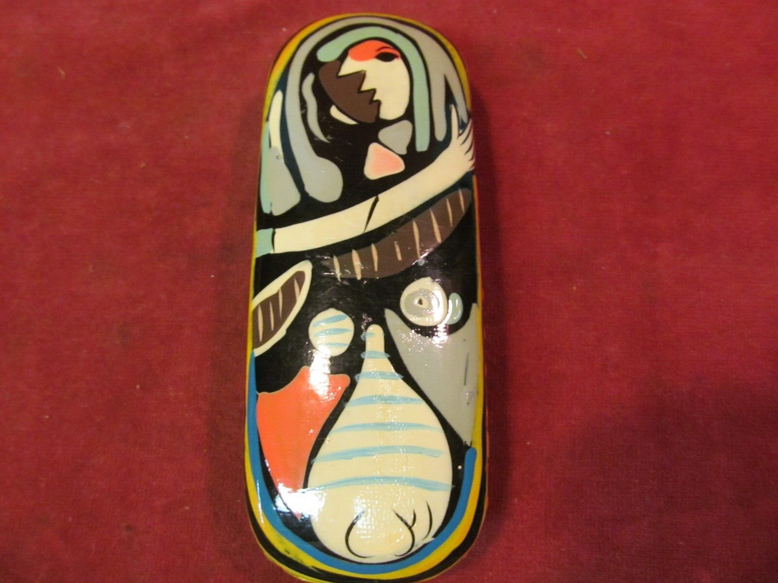 HAND PAINTED ABSTRACT WOMAN EYEGLASSES CASE