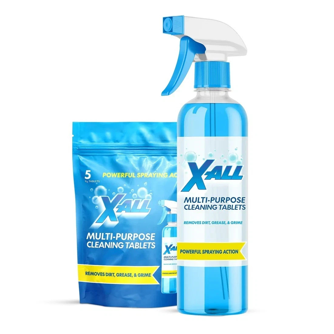 X-ALL Multi-Purpose Cleaner - Spray Bottle and 5x Cleaning Tablets