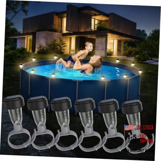 VICHTOP Solar Pool Lights - 6 Pack, Pool Light for Framed Above Ground 6-Pack