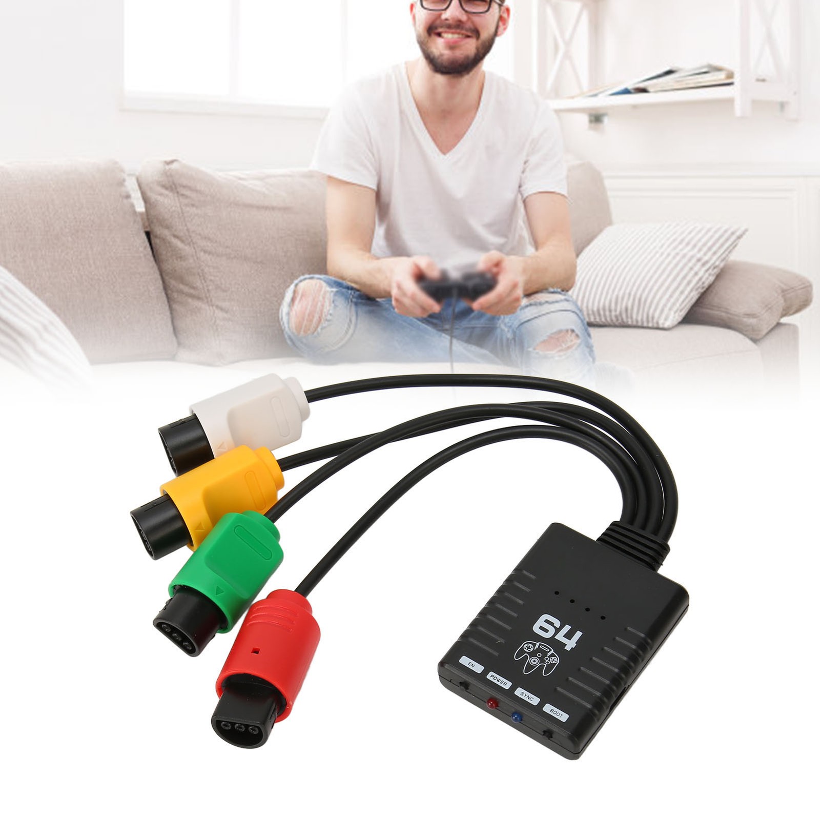 ｀Wireless Controller Adapter Support 4 Player BT Controller Converter For N64