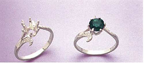 (4-6mm) Solid Sterling Silver Round Textured Pre-Notched Ring Casting (Size 5-8)