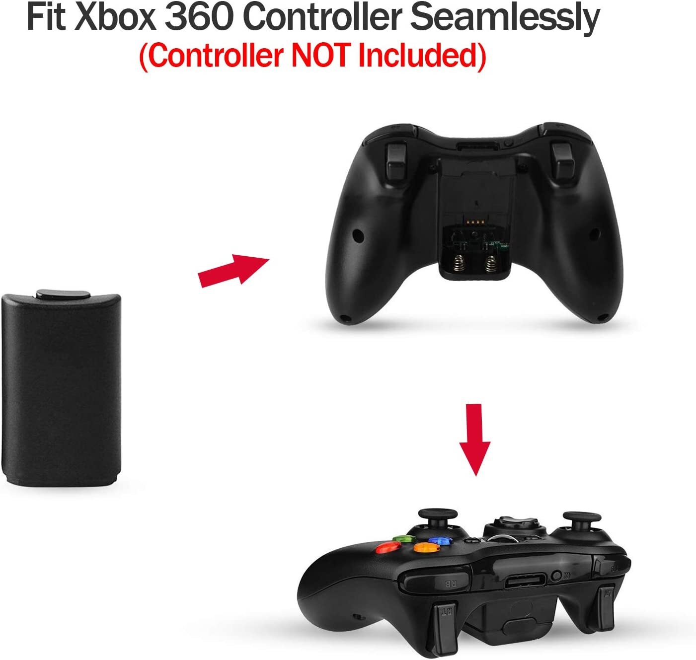 10x Black AA Battery Back Cover Case Shell Pack For Xbox 360 Wireless Controller