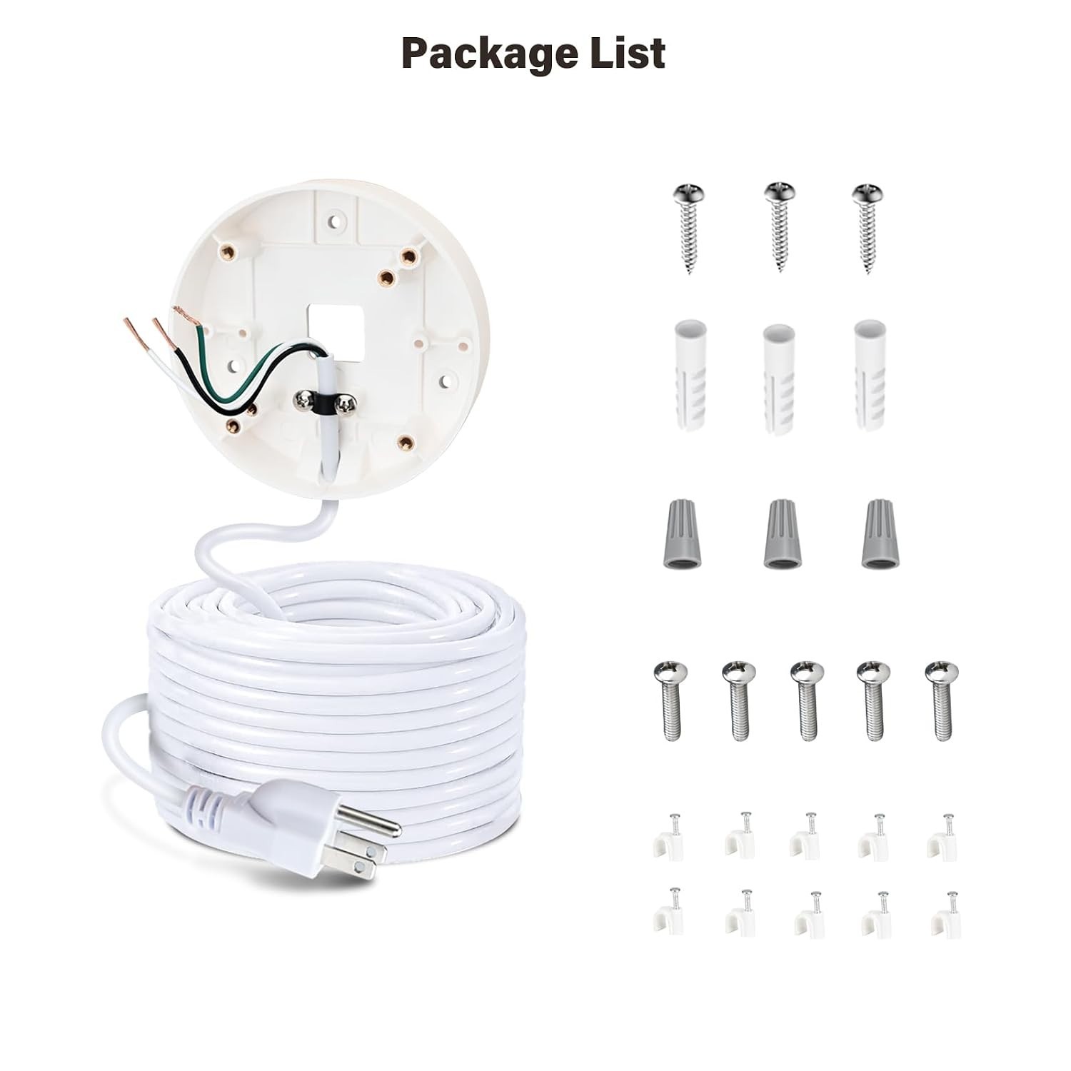 Weatherproof 20ft Charging Cable & Mount for Security Floodlight Cameras
