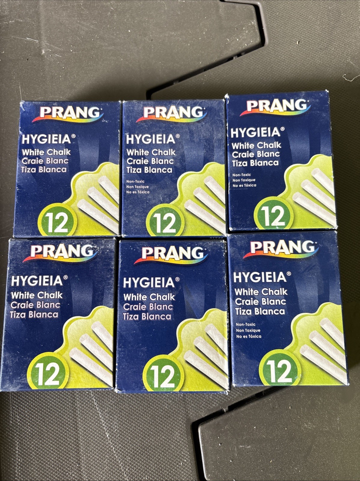 6 Boxes Prang Dustless Hygieia White Chalk 72 Sticks NEW!