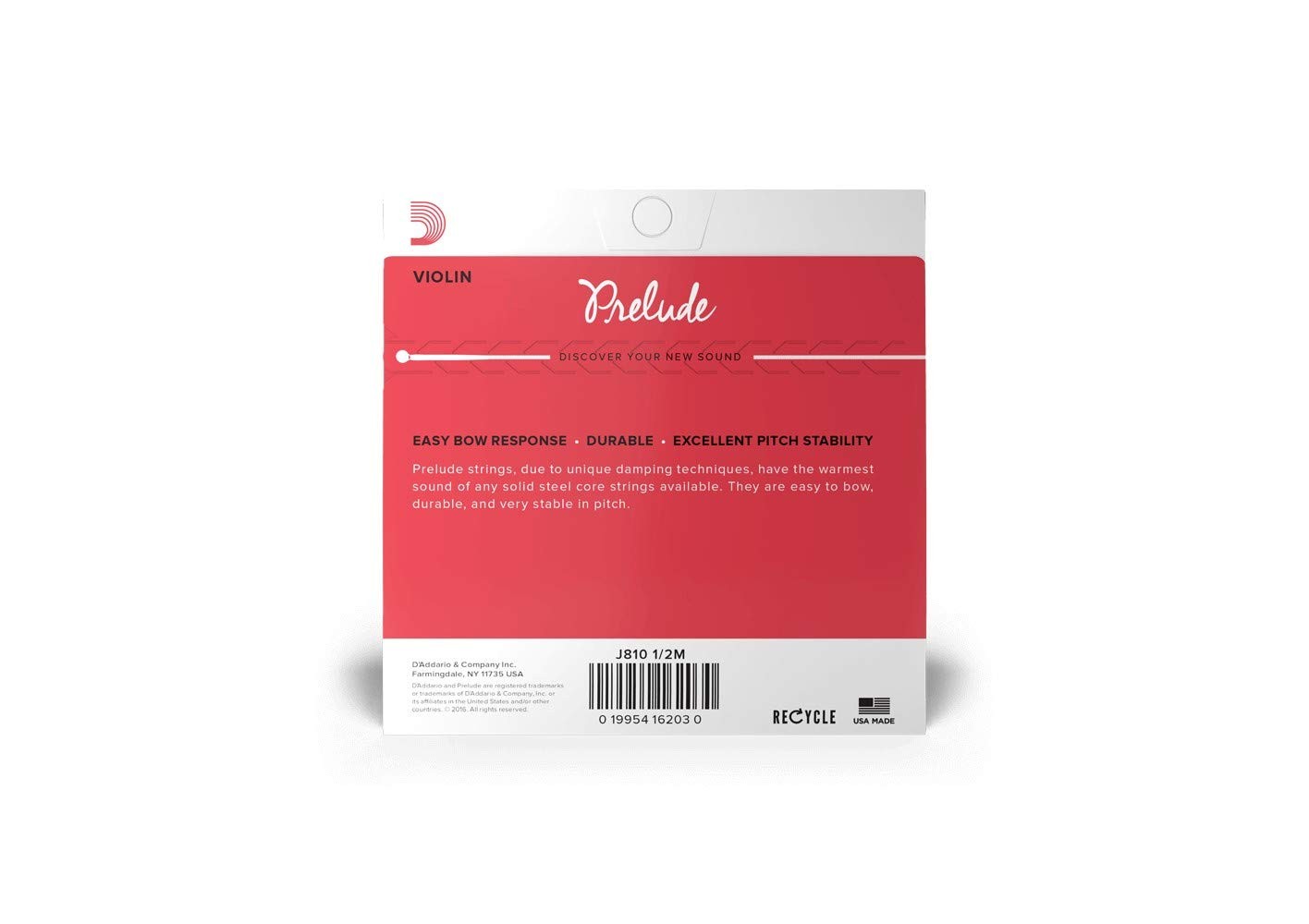 Prelude Violin Single D String 1 2 Scale Solid Steel Core Warm Tone Durable