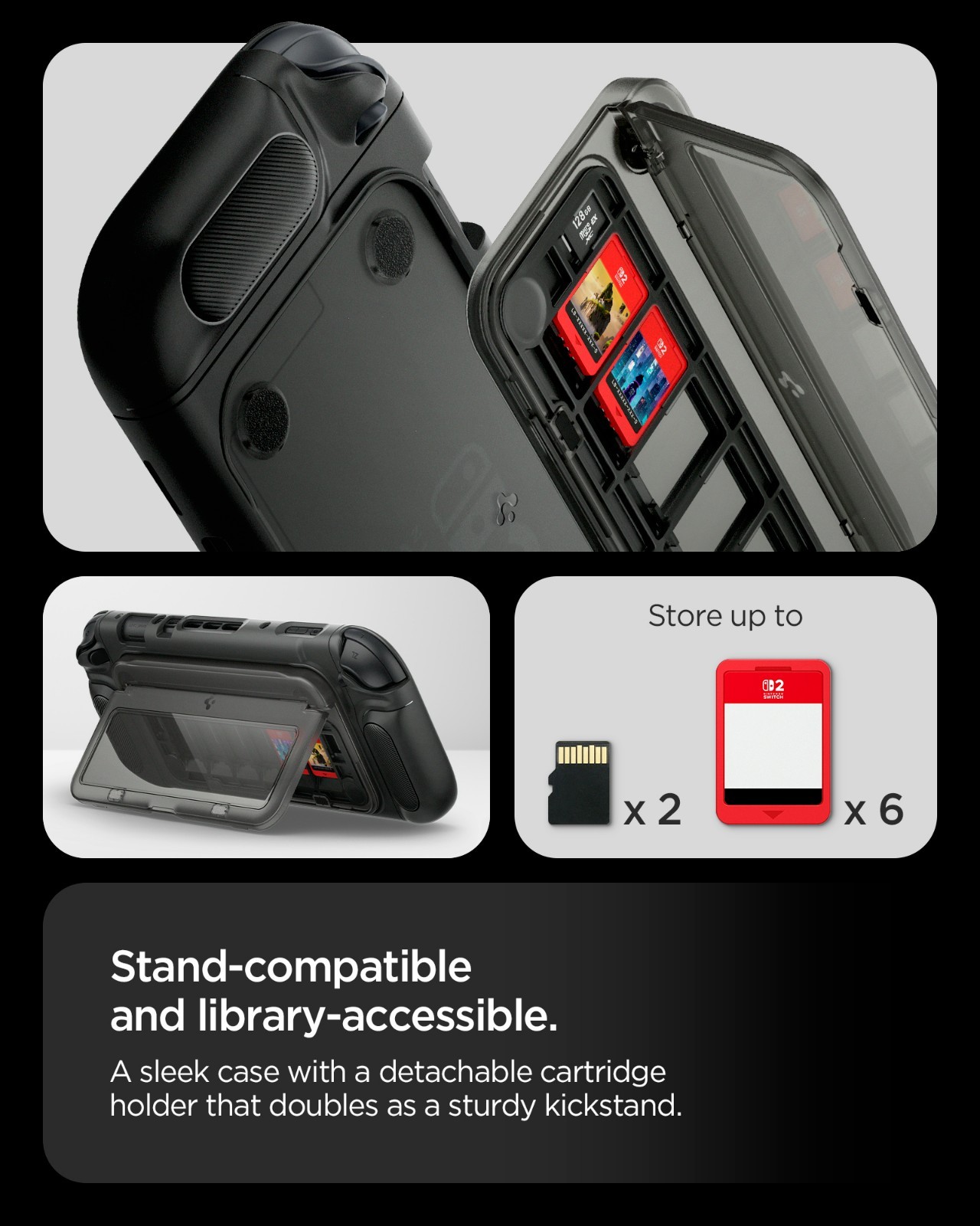 For Nintendo Switch 2 | Spigen Snap Switch Case Detachable Card Storage Grip