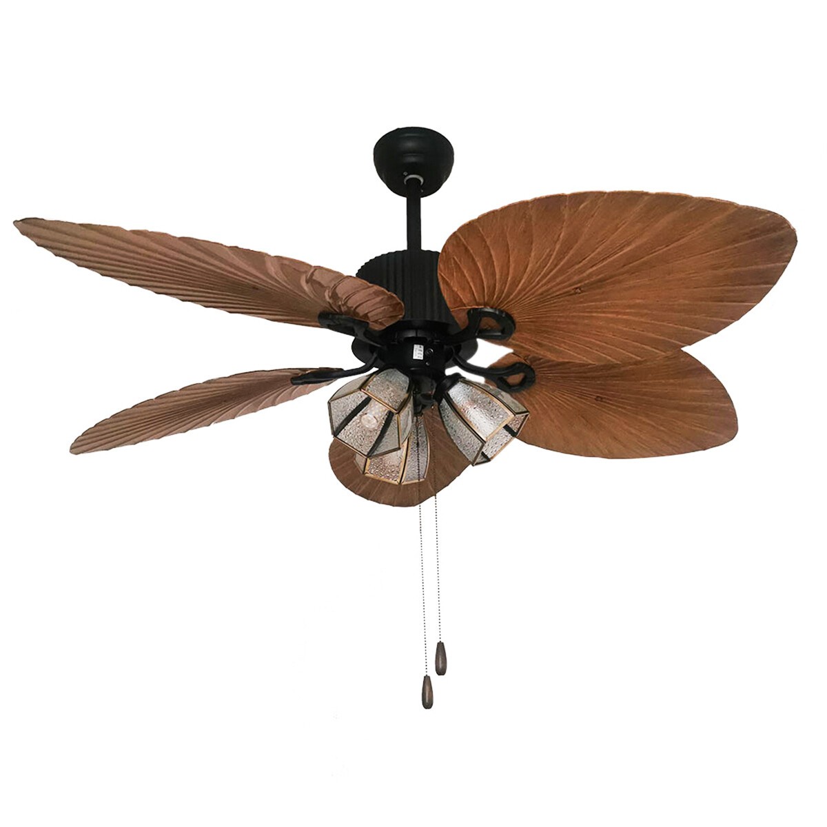 52'' Ceiling Fan w/ LED Light With Remote Control 5 Blades Tropical Palm Leaf