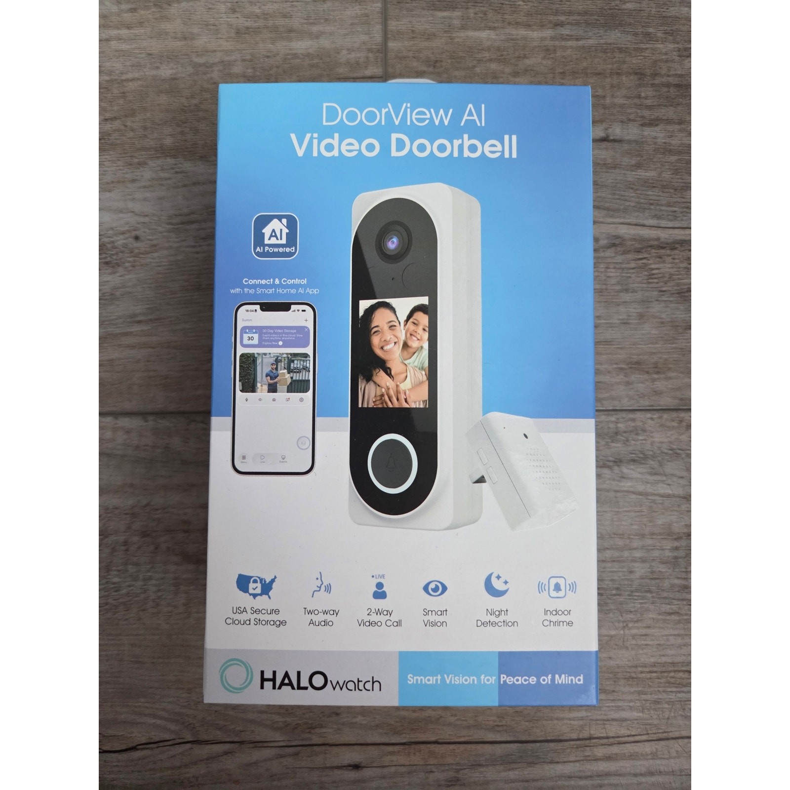 Brand New HALOwatch DoorView AI Video Doorbell – Smart Home Security