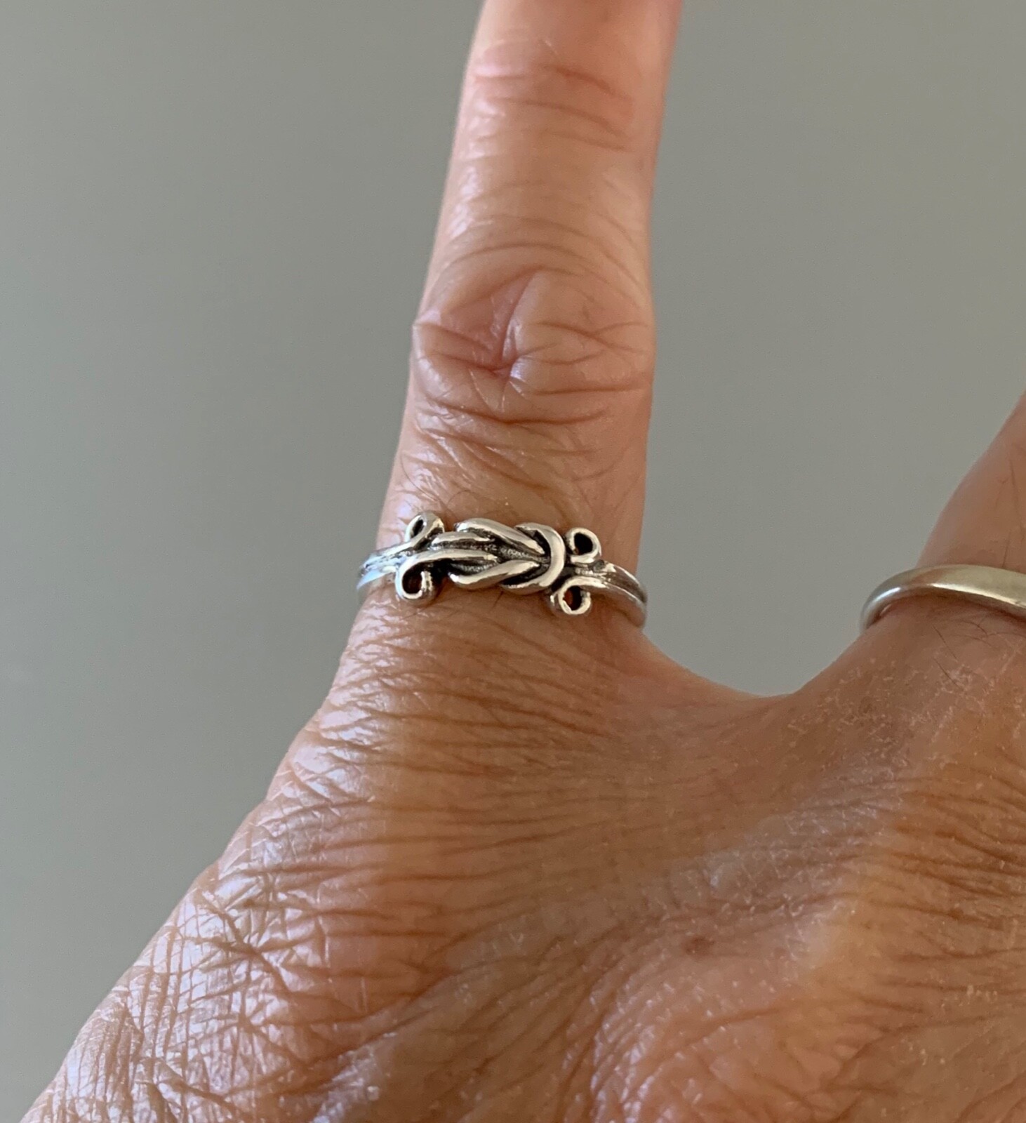 Sterling Silver Long Knot Toe Ring, Silver Ring, Love Ring