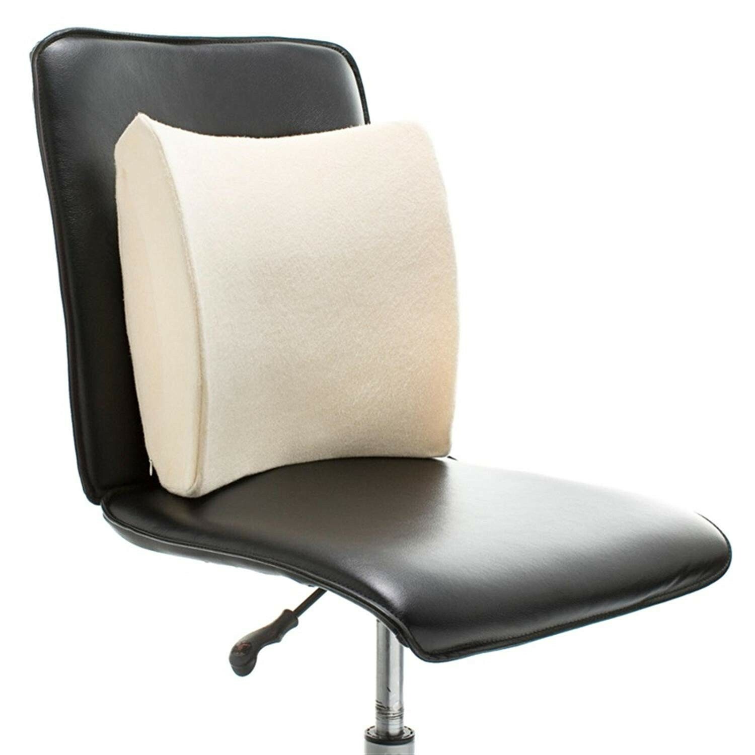 Pleasure Pedic Memory Foam Lumbar Support Pillow -Terry Cotton Zippered Cover