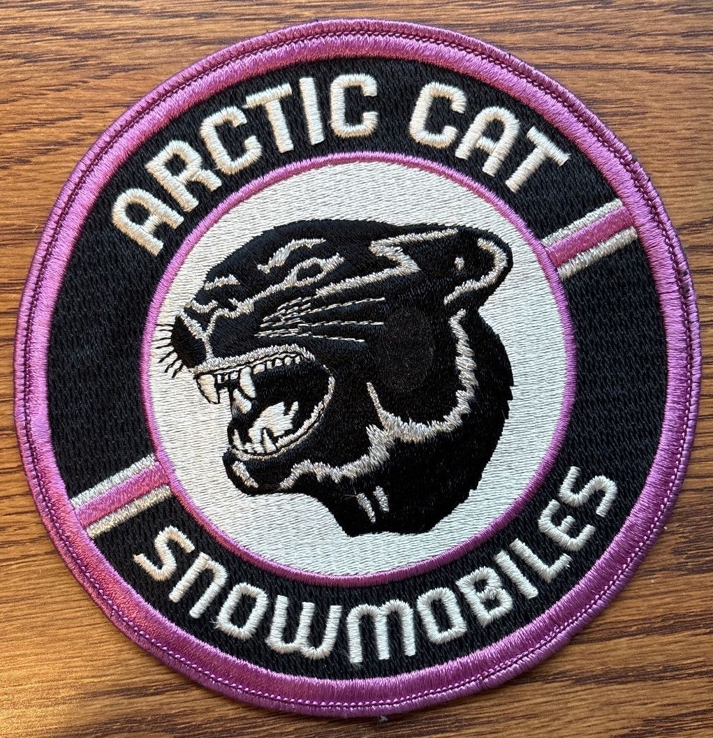 Vintage Arctic Cat Snowmobiles Embroidered 6 inch round Patch