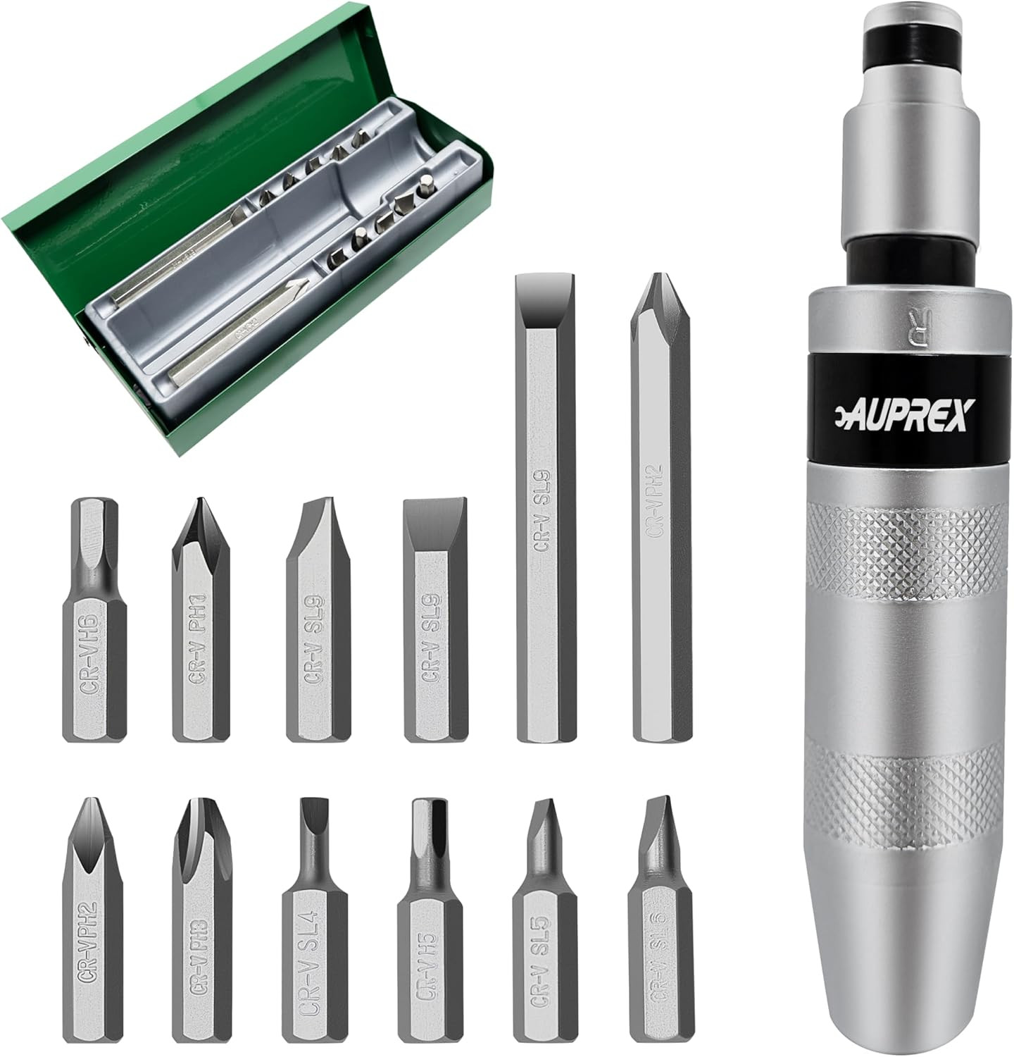 Manual Impact Screwdriver, 1/2” Reversible Hand Impact Driver Set, Hammer Screwd
