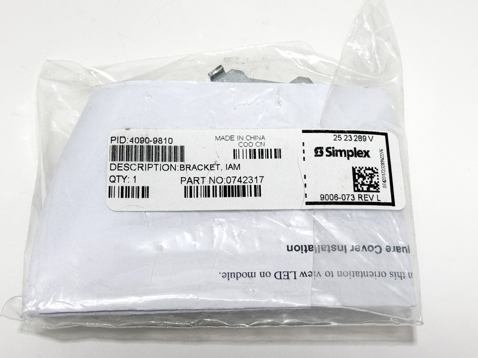 NEW SIMPLEX 4090-9810 Trim Plate Bracket IAM Secure Mounting Solution 0742317