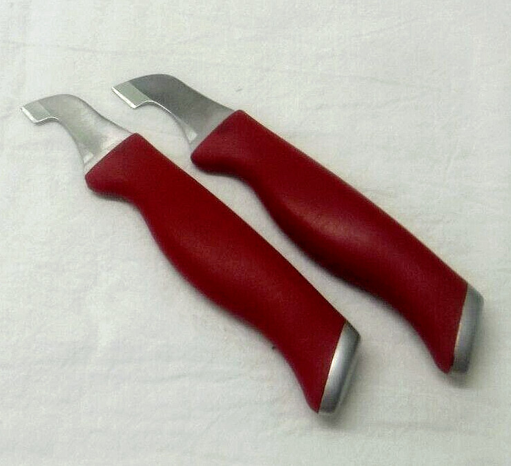 2 Re-Crafted Woodcarving Chip WHITTLING KNIVES Hard Plastic Handles SS Blades