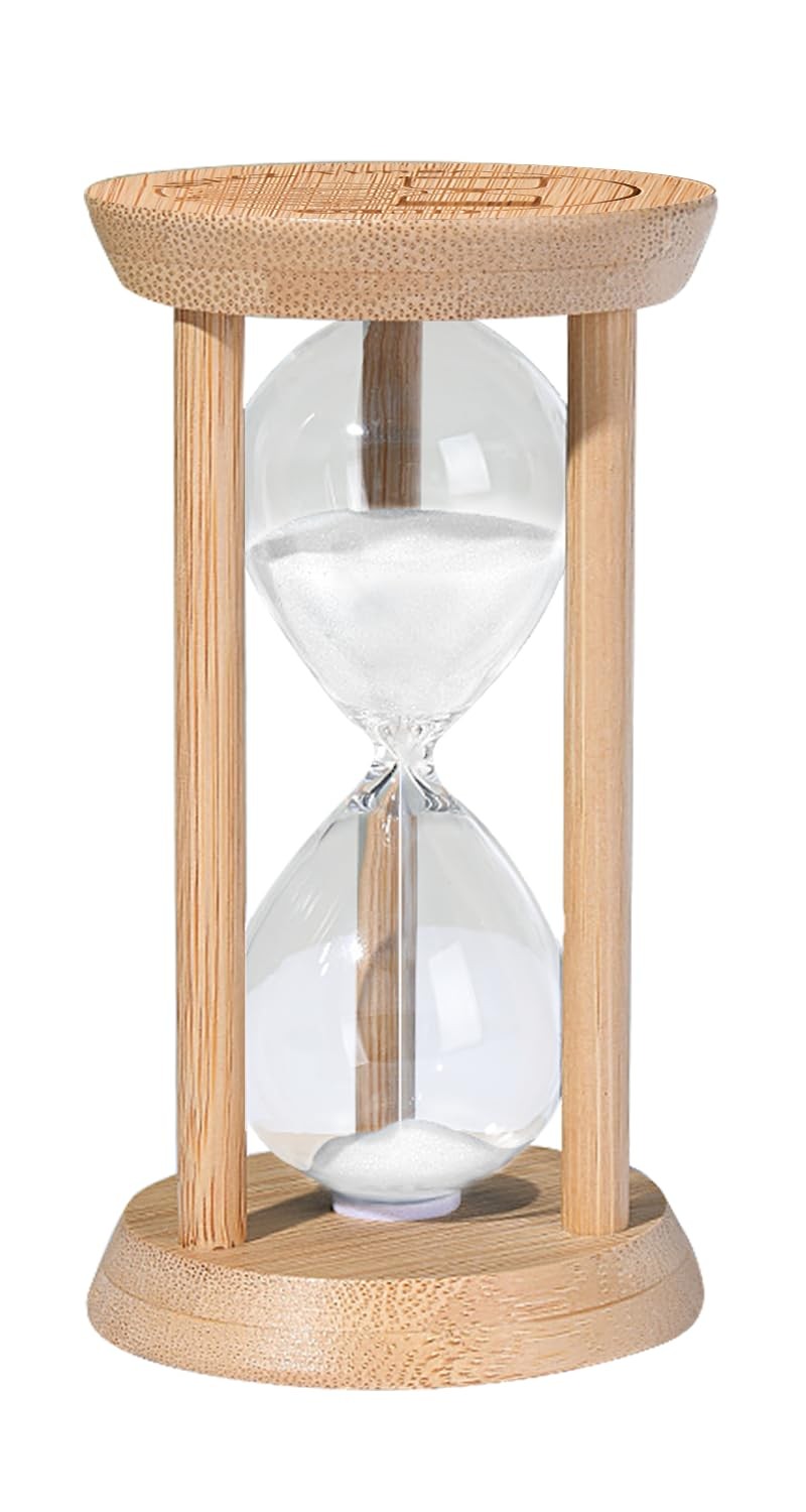 Wood Sand Timer, 5 Minute Hourglass,Bamboo Sandglass Timer 5 Min,Sand Clock T