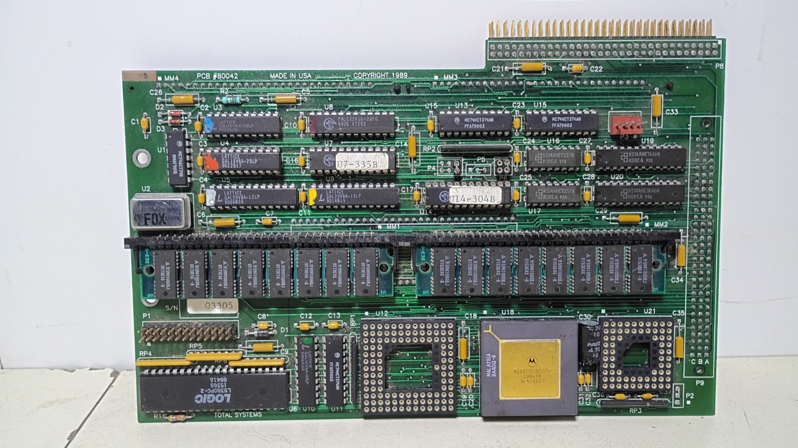 Rare Vintage Quesse Total Systems PDS Accelerator PCB# 80042 for Apple SE