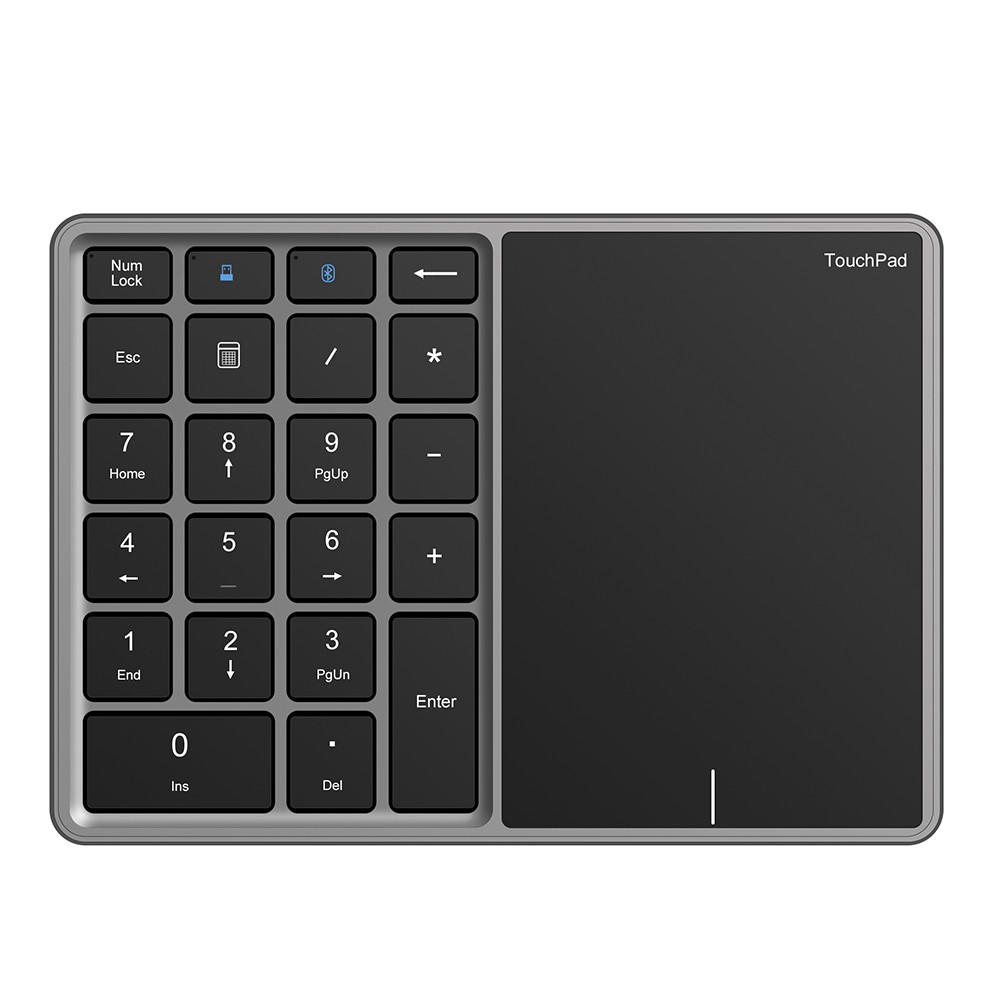 Rechargeable Numeric 22 keys Keypad With Touchpad Bluetooth 2.4G Wireless
