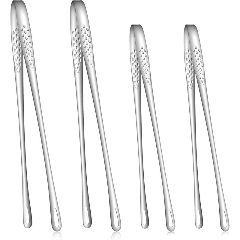 Stainless Steel BBQ Tongs Cooking Tweezers Non-Slip Ergonomic Grilling Utensils