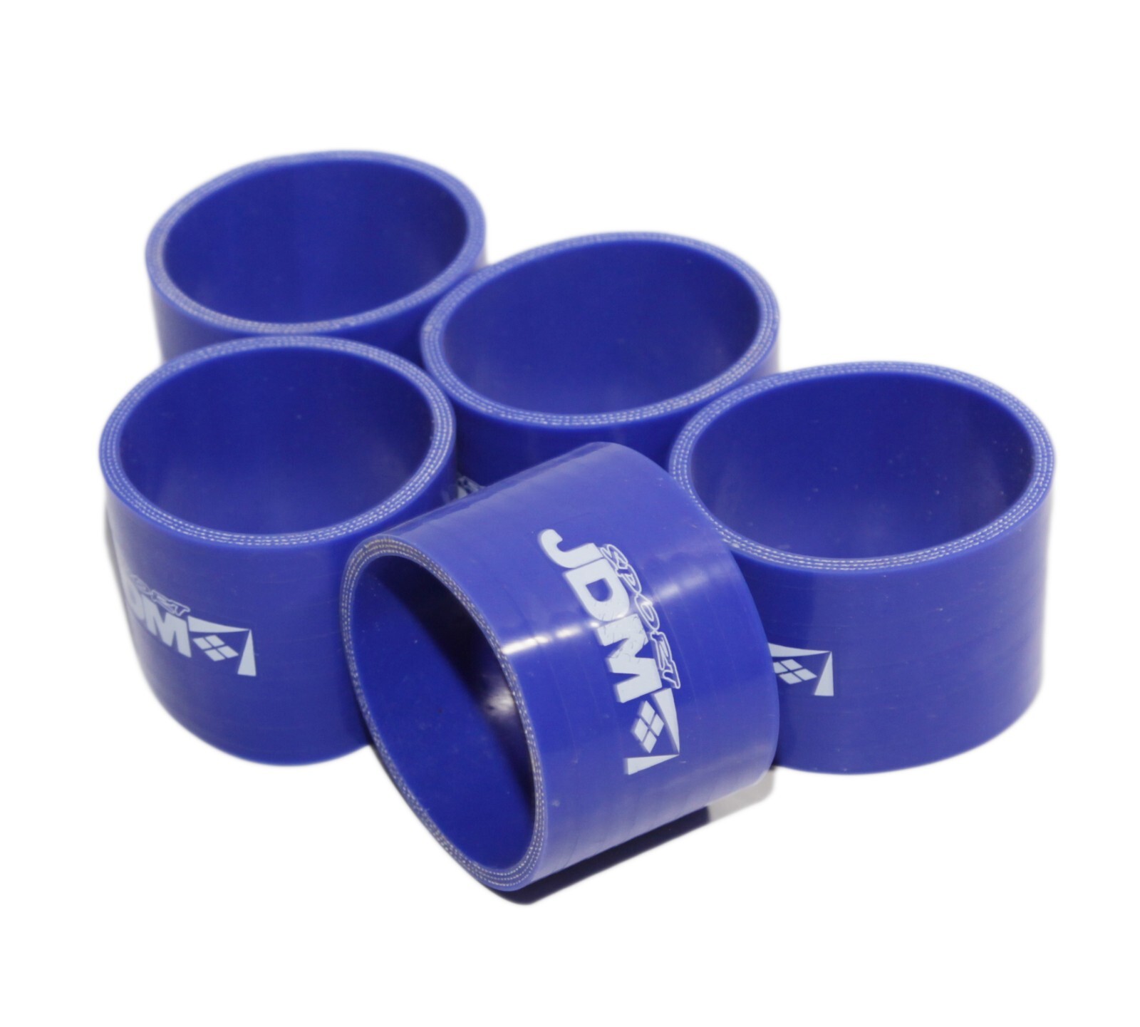 5 Pieces COMBO BLUE 4PLY Short 2" Height Straight 2.5"-2.5"ID Silicone