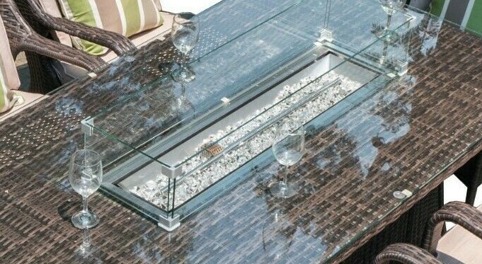 Direct Wicker Gas Firepit ONLY for Outdoor Table and Chair Set-DIY-Replacement