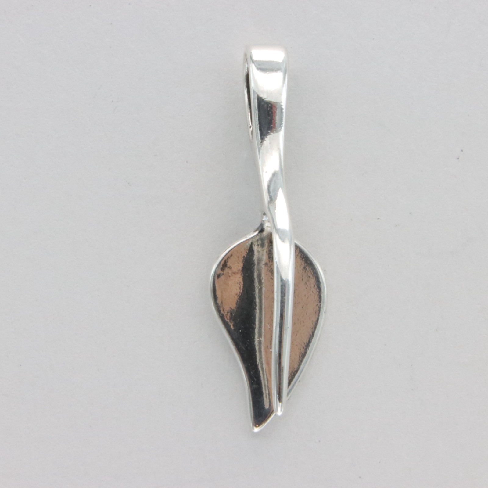 925 STERLING SILVER Leaf Bail / Clasp Glue on Jewelry Fitting / Finding #8e