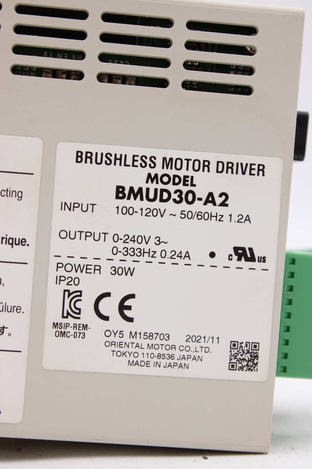 Oriental Motor BMUD30-A2 Brushless DC Motor Speed Control Module