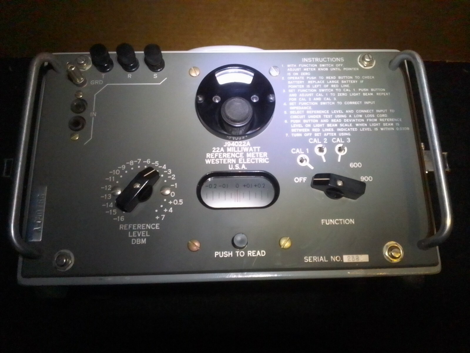 Western Electric J94022A 22A Milliwatt Reference Wattmeter