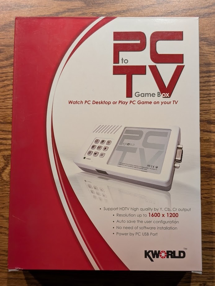 PC To TV Game Box New KW-PCTV 1600 HDTV NTSC V1.4 + Extra VGA Cables