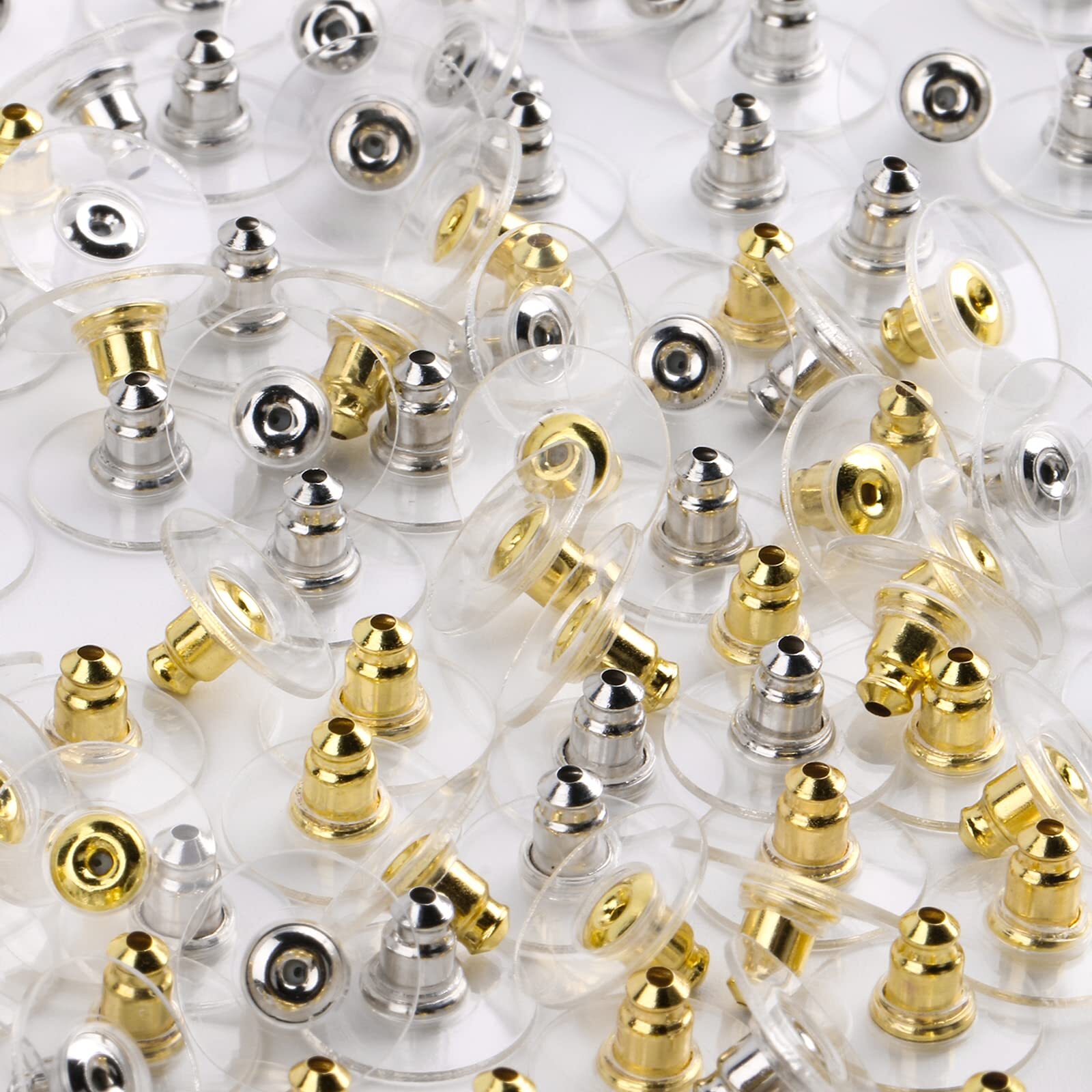120Pcs Earring Backs Clutch Ear Locking w/ Pad for Studs Fishhook Heavy Earrings