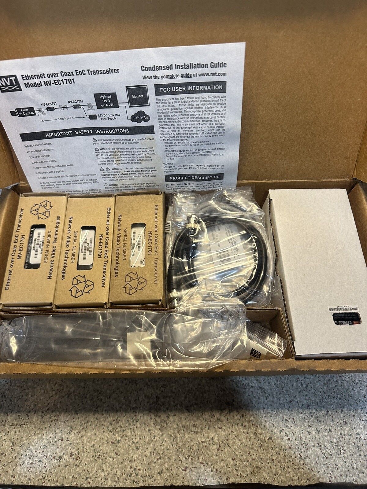 NVT Phybridge NV-EC1701PLS KIT 1701+ Extender Kit PoE+ over Coax -BSE/-LK EoC