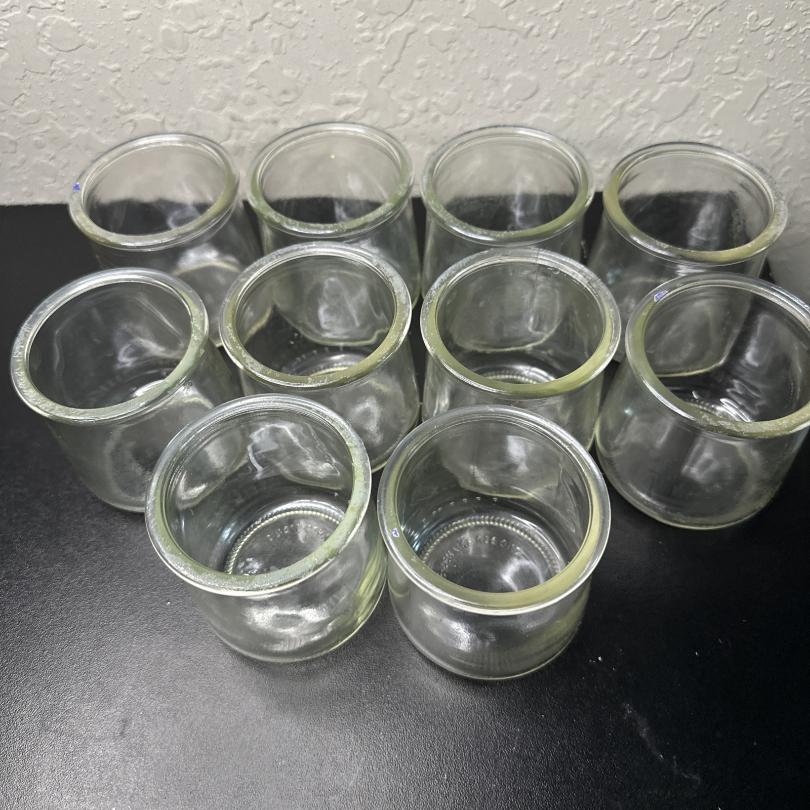 OUI Yogurt Empty Glass Jars Crafts Candles DIY Repurpose Storage Clean Lot Of 10