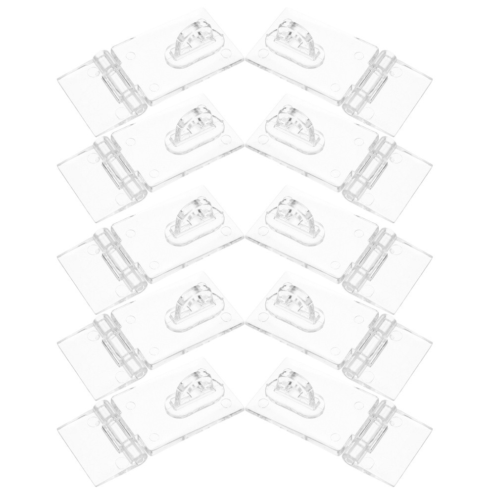 10 Sets Acrylic Lock Hasp Hinge for Cabinet Latch Accessory Hasps