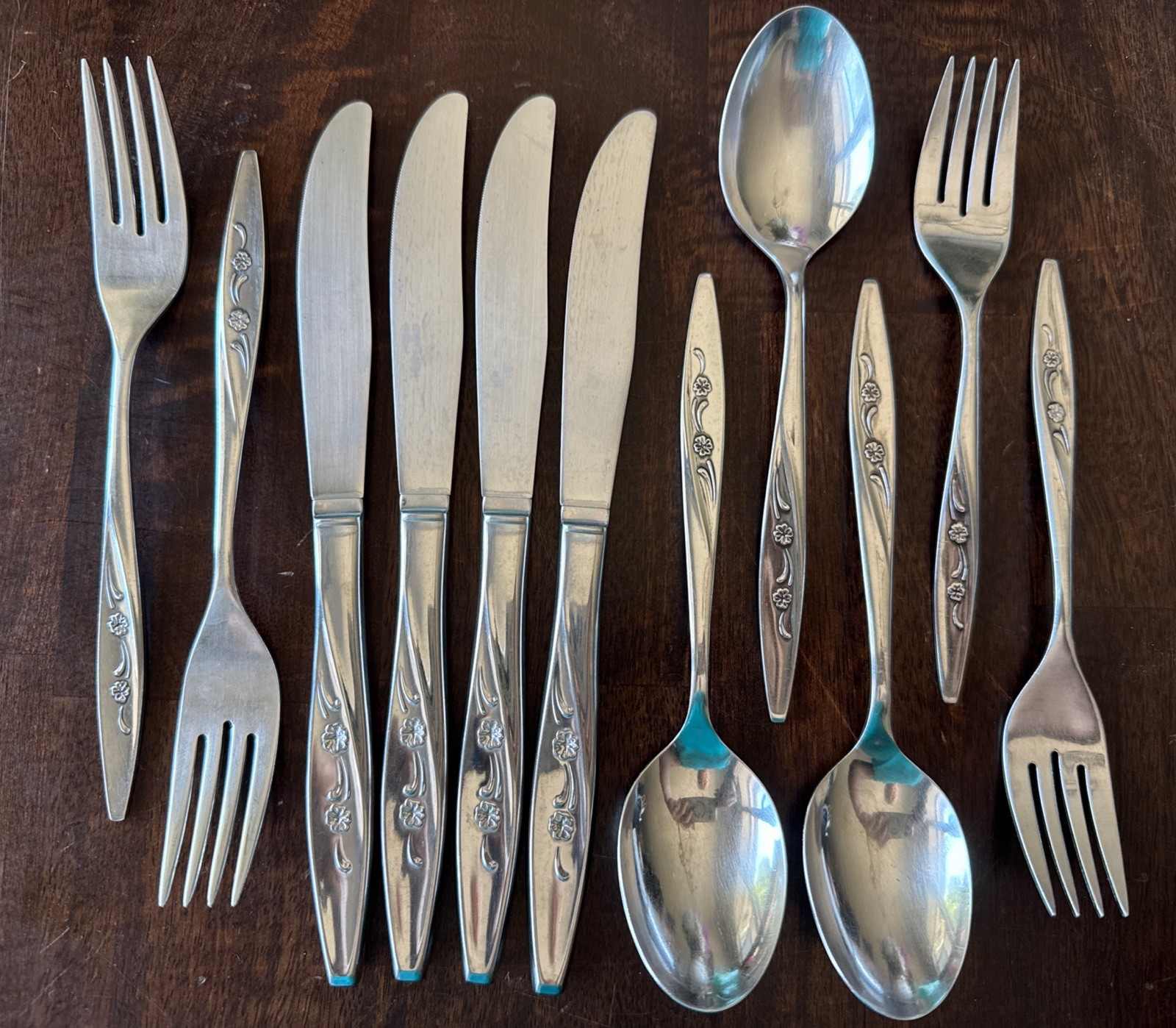 Onieda All American Stainless Flatware Maywood Pattern 11 Pieces Excellent Cond.