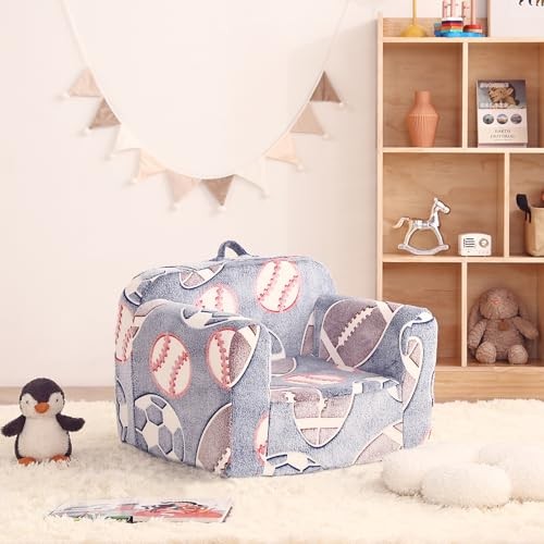 Toddler Chair Plush Kids Couch, Comfy Kids Sofa Lounger Chair for Football