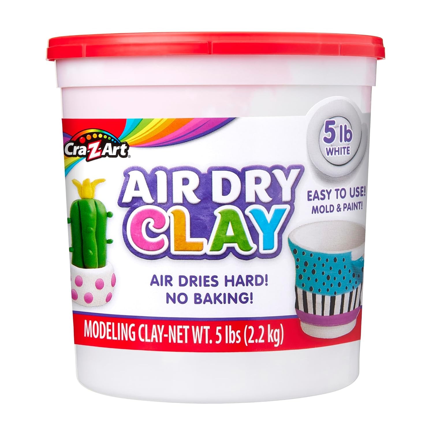 5lb Air Dry White Modeling Compound Natural Clay by Cra-Z-Art White Modeling