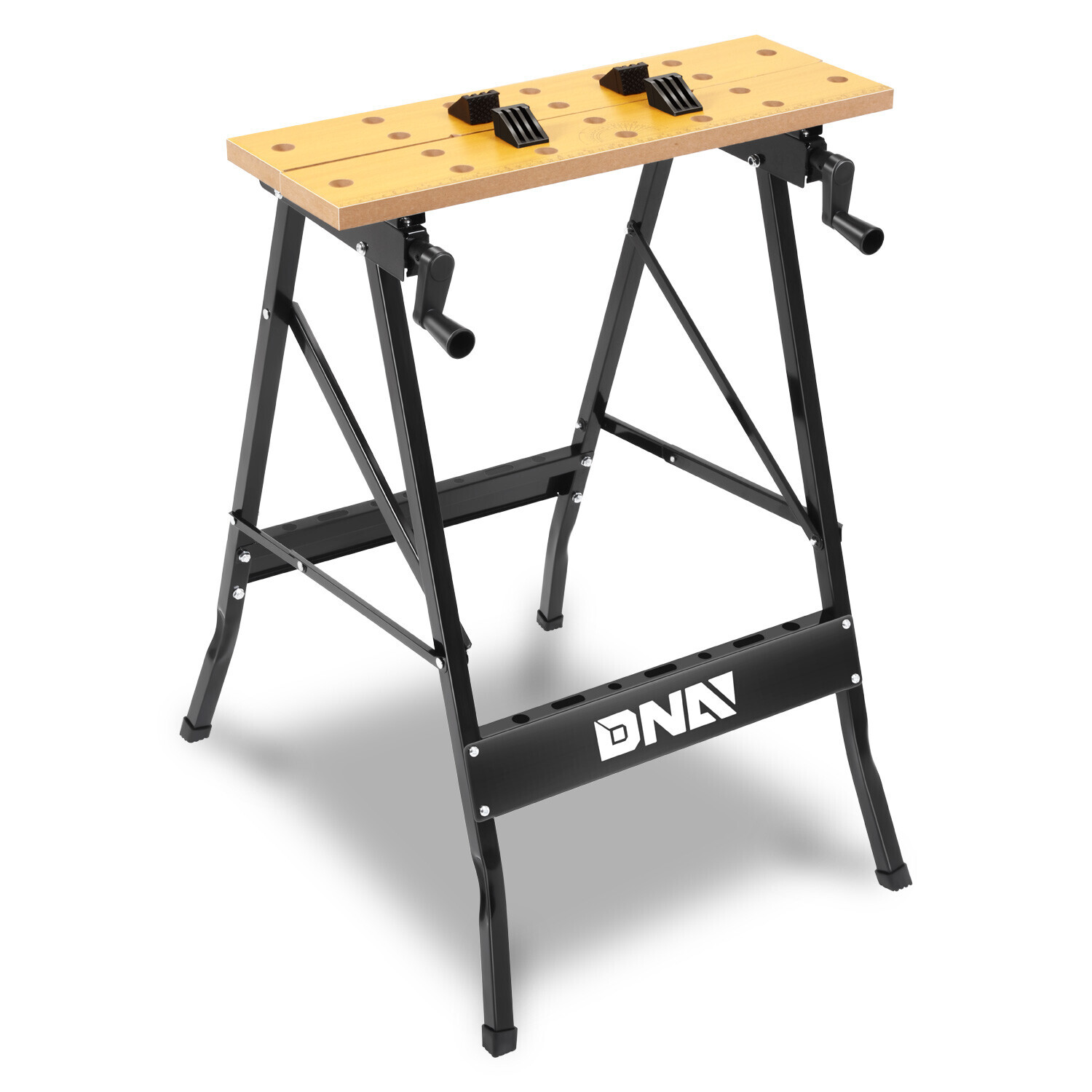 Yellow/Black 100 KG Portable Light Weight Foldable Adjustable Workbench Wood Top