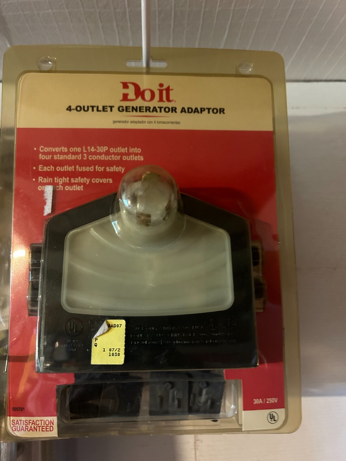 New DO it Best L14-30P Black 4-Outlet 20 Amp 250V Generator Adapter 505781