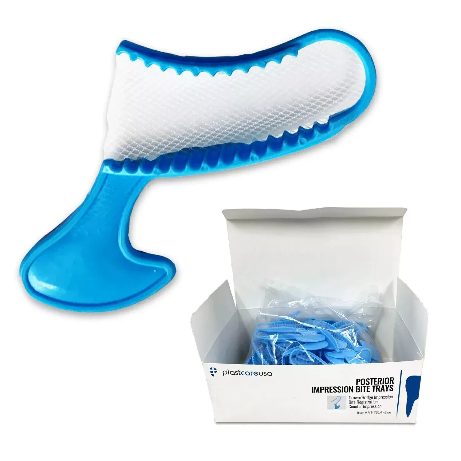 280 Posterior Impression Bite Trays Blue Bite Registration Dental Trays Box