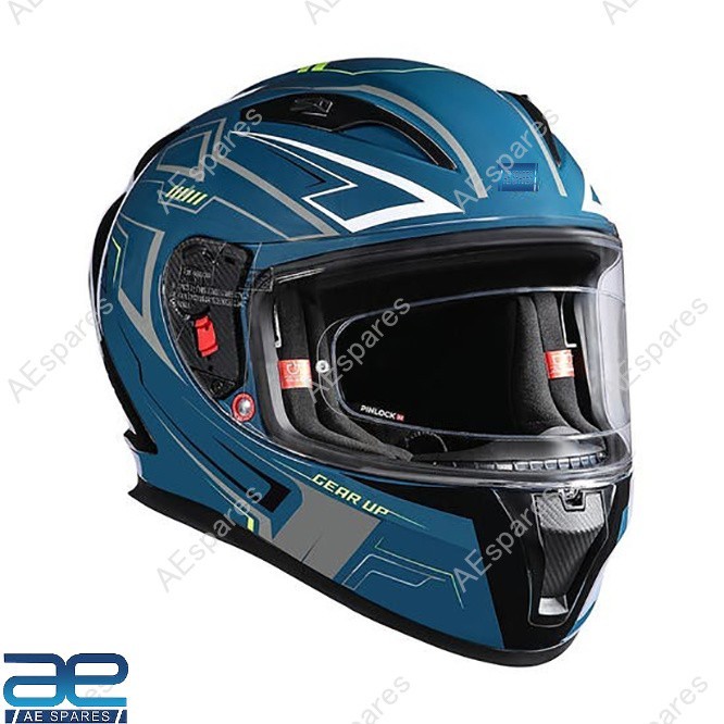 Speedx Full Face Helmet Teal Blue XL For Royal Enfield Rider S2u