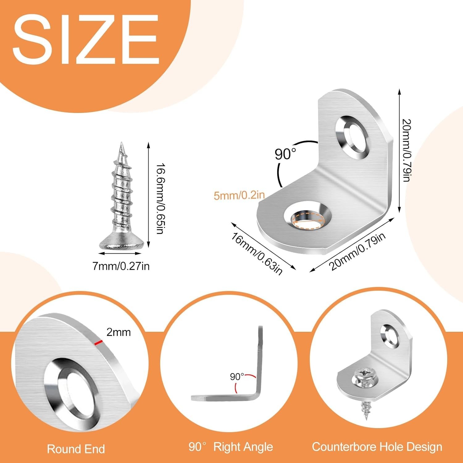 Versatile 40 Pcs L Bracket Corner Braces with 80 Durable Screws for DIY Projects