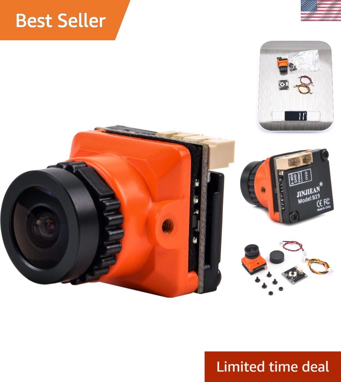1500TVL FPV Racing Camera - Lightweight, Compact Design, Night Vision Enhanced