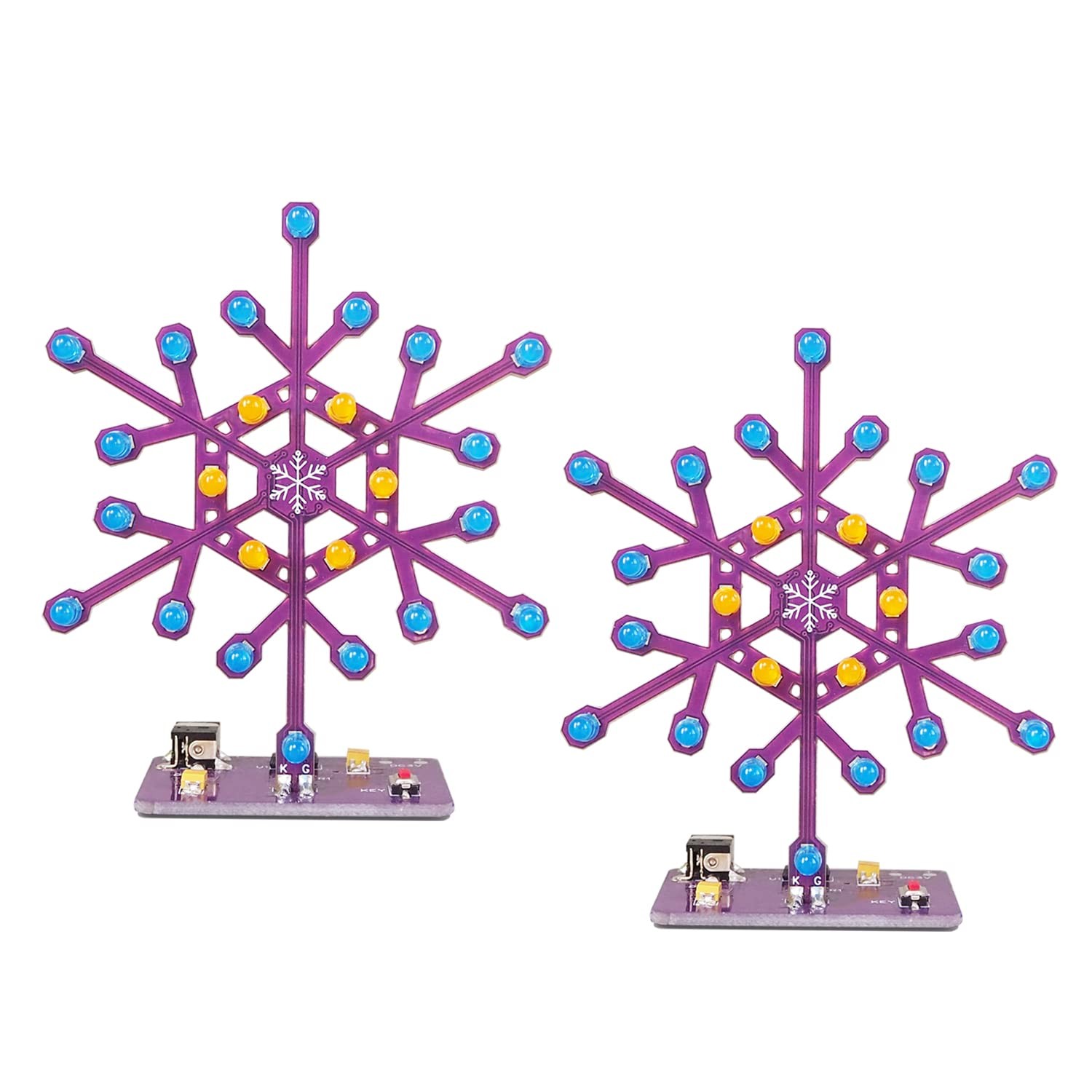 Soldering Practice Kit Snowflake Shaped LED Project Kit for School and Home T...
