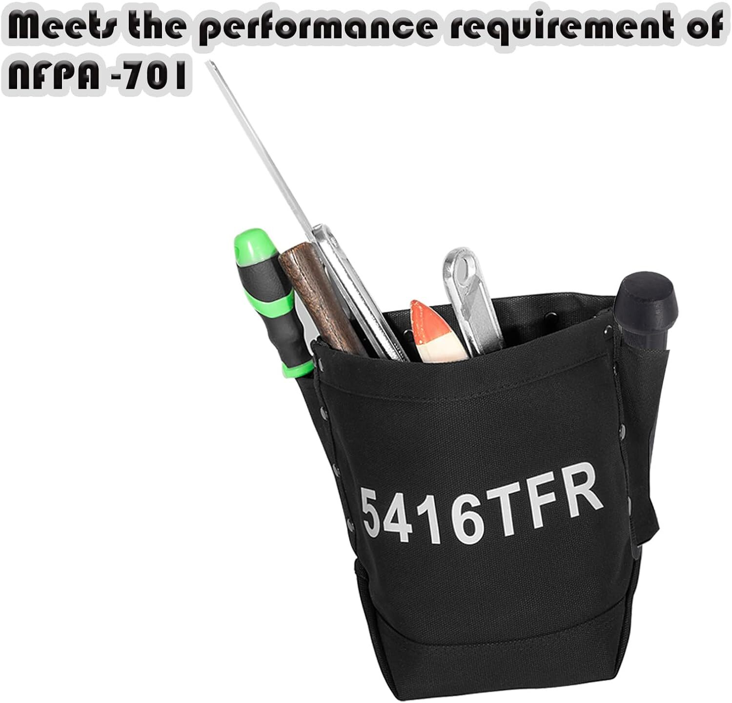 Black Flame retardant tool kit with replacement probe tip hole Protective Bag