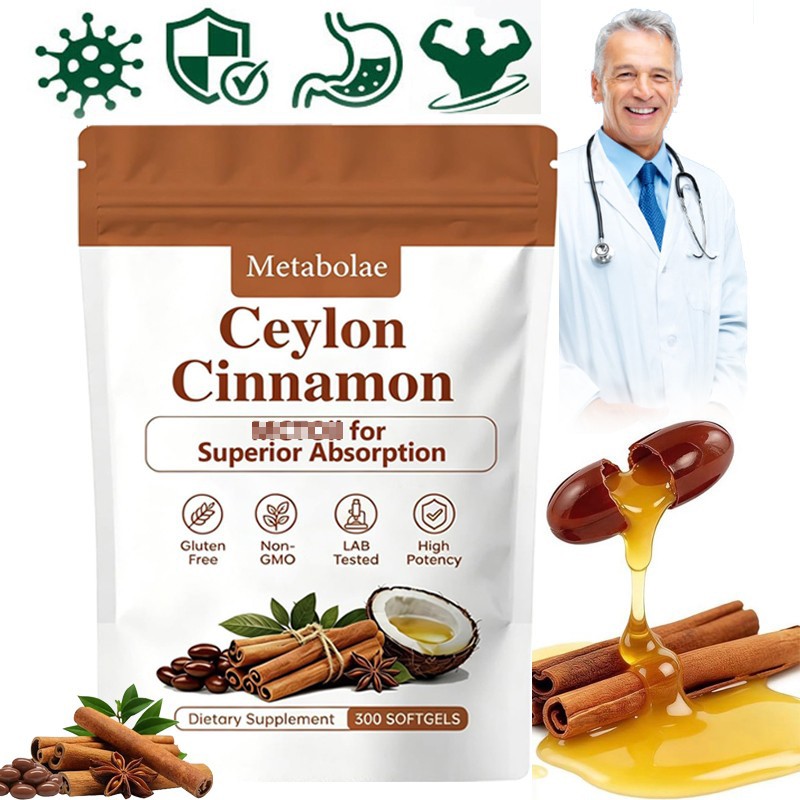 Metabolae Ceylon Cinnamon Capsules – 300 Softgels, Supports Metabolic Balance