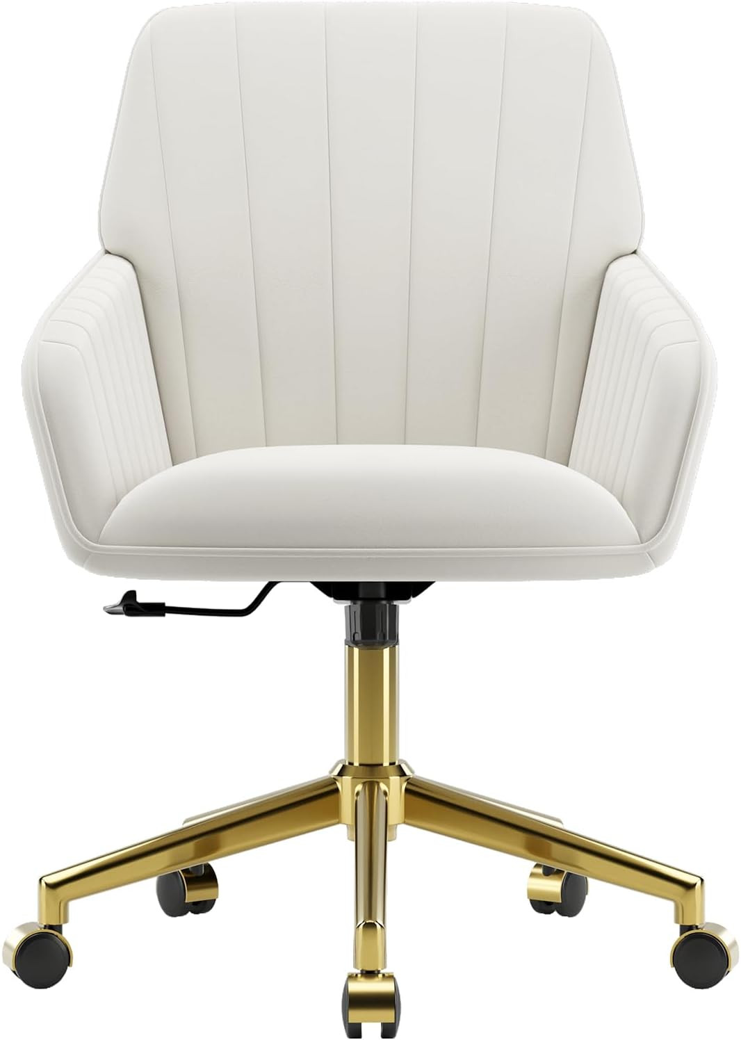 Velvet Home Office Chair with Gold Base Upholstered Tufted Modern Height Adjusta