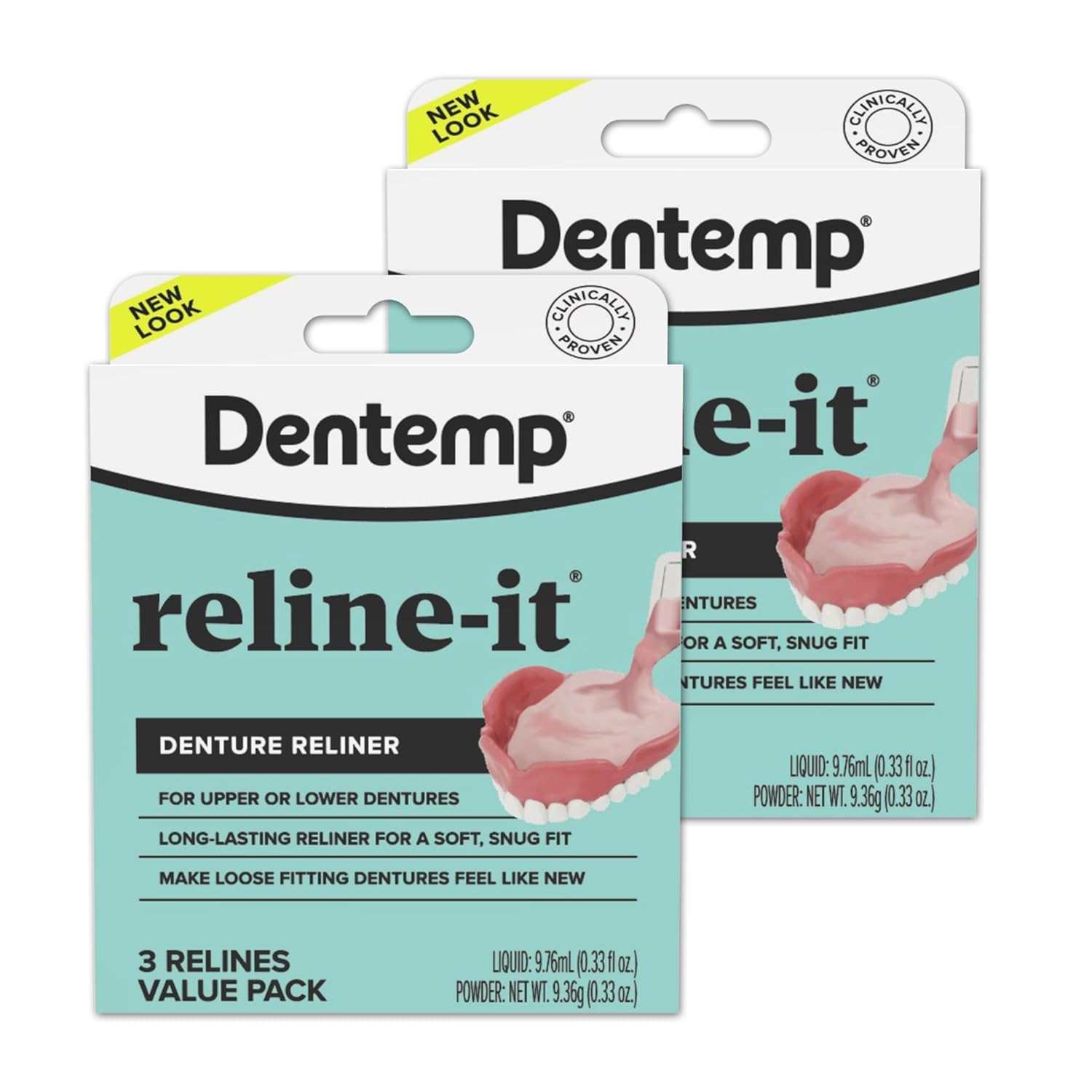Dentemp Denture Reline Kit Value Pack - Advanced Formula Reline It Denture Relin