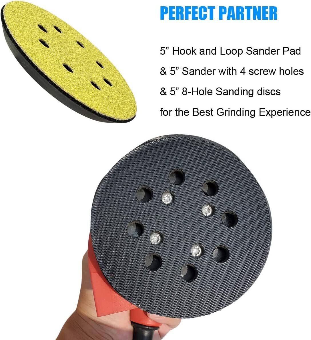 5 Inch 8 Hole Hook and Loop Replacement Sander Pad for Ridgid R2600 R2601 Random
